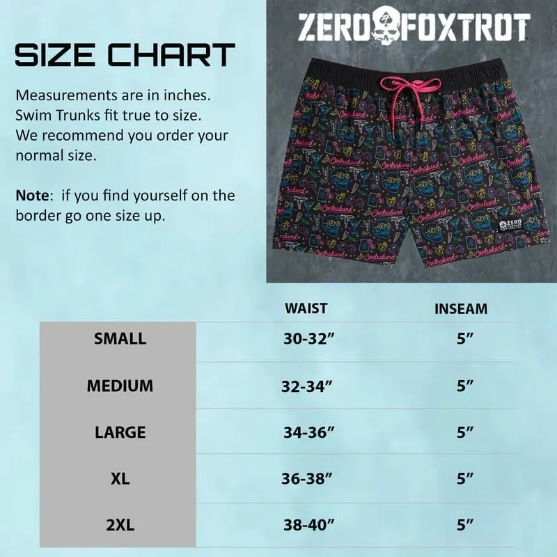 Zero Foxtrot Mens Swimwear, Swim Trunks and Board Shorts, Fast Drying, UPF 50  | 5 and 7 Inch Inseam, SM  XXL